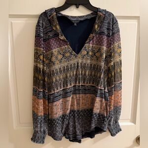 Lucky Brand Multicolor Patterned Women's Blouse